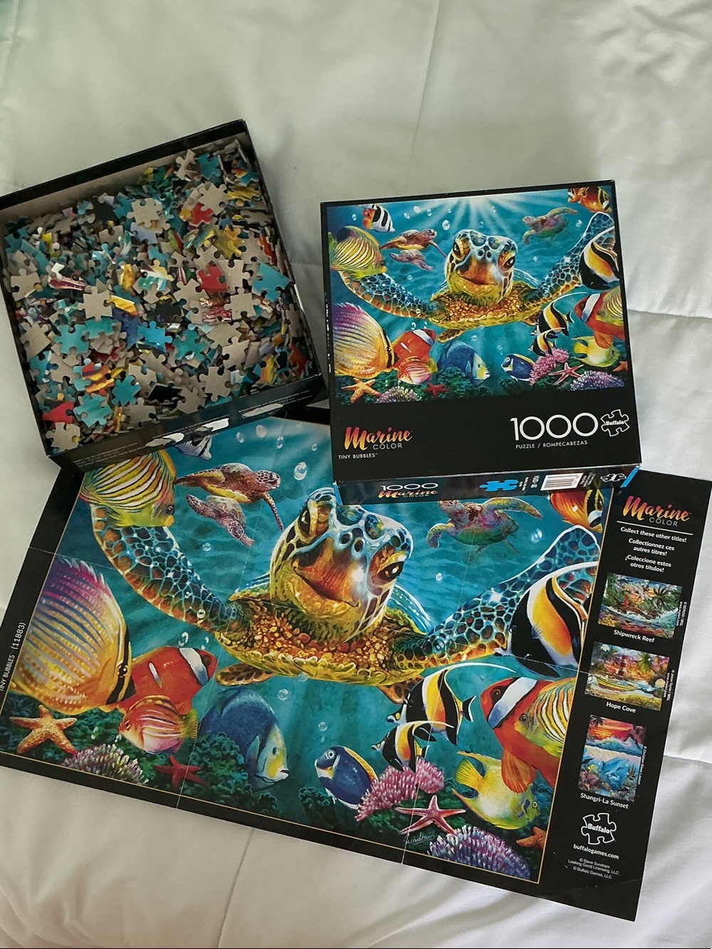 1000-Piece Sea Turtle Jigsaw Puzzle - Vibrant Blue & Multicolor